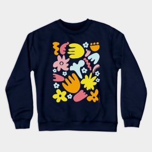 Modern Groovy Flowers Crewneck Sweatshirt